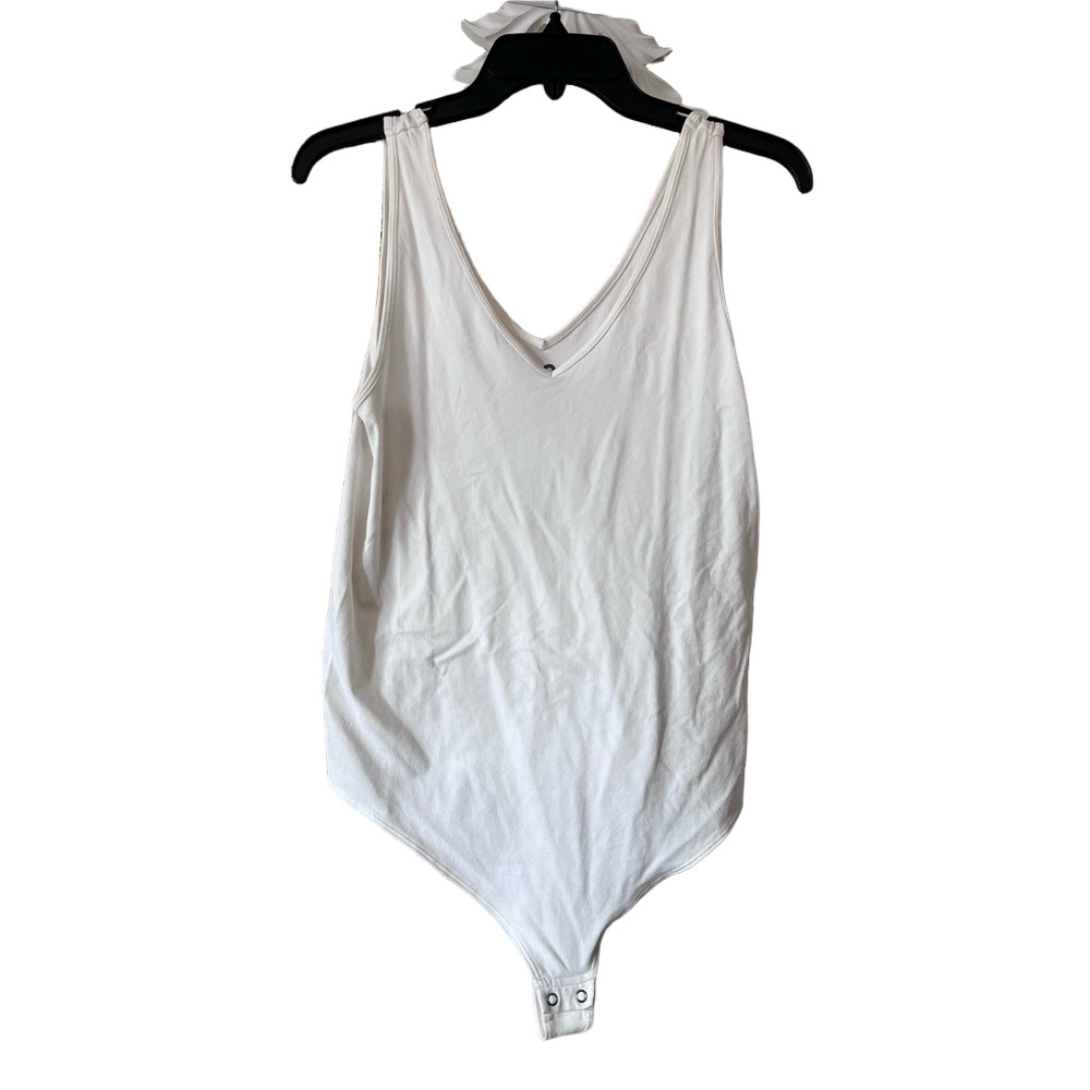 SO White V-Neck Bodysuit